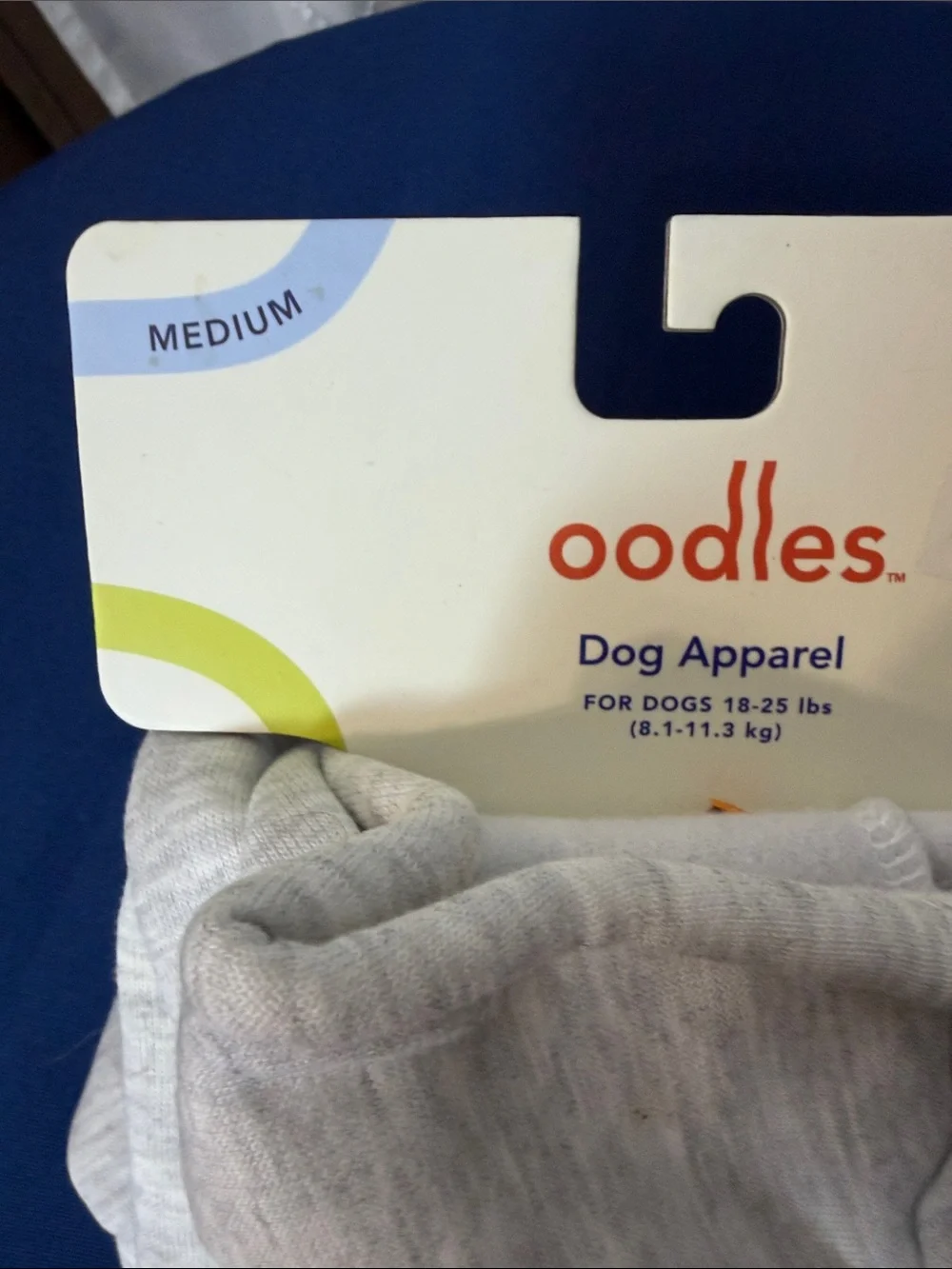Oodles for Dogs (or cats!) Light Gray Hoodie with Rainbow Lightning Bolt
